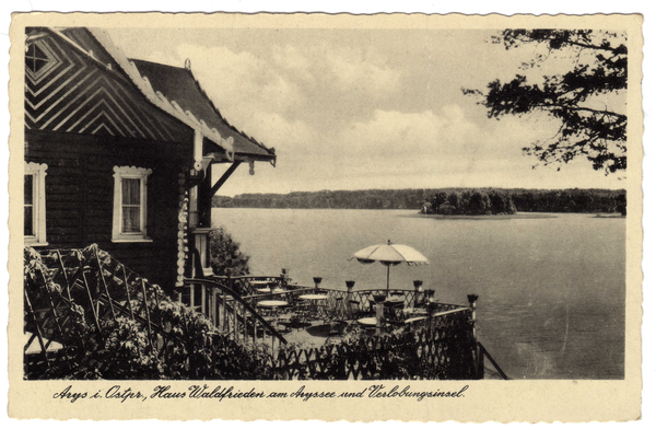 Arys, Haus Waldfrieden am Aryssee und Verlobungsinsel