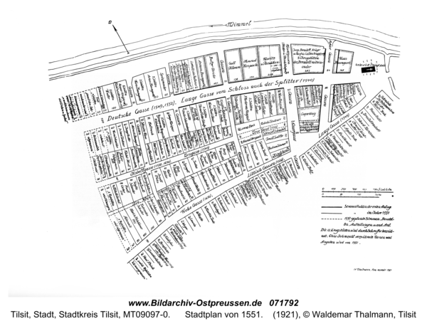 Tilse, Stadtplan von 1551