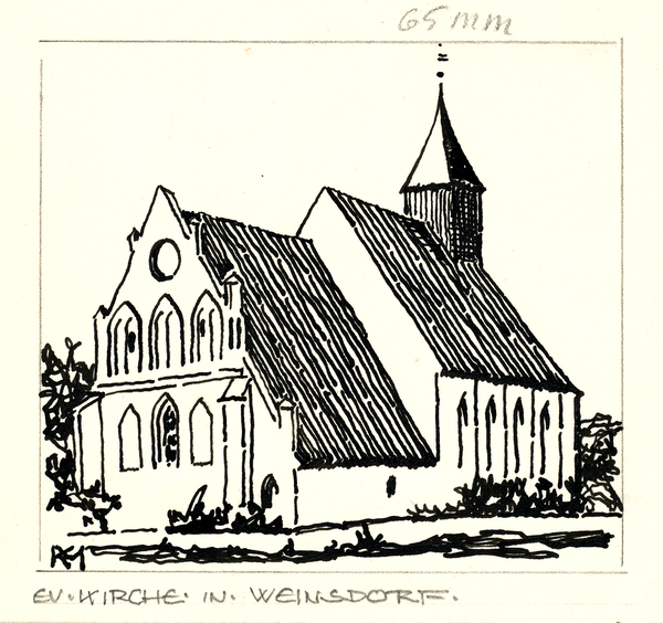 Weinsdorf, Ev. Kirche, Zeichnung