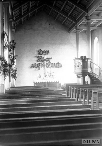 Grabnick Kr. Lyck, Ort, Ev. Kirche - Blick zum Altar