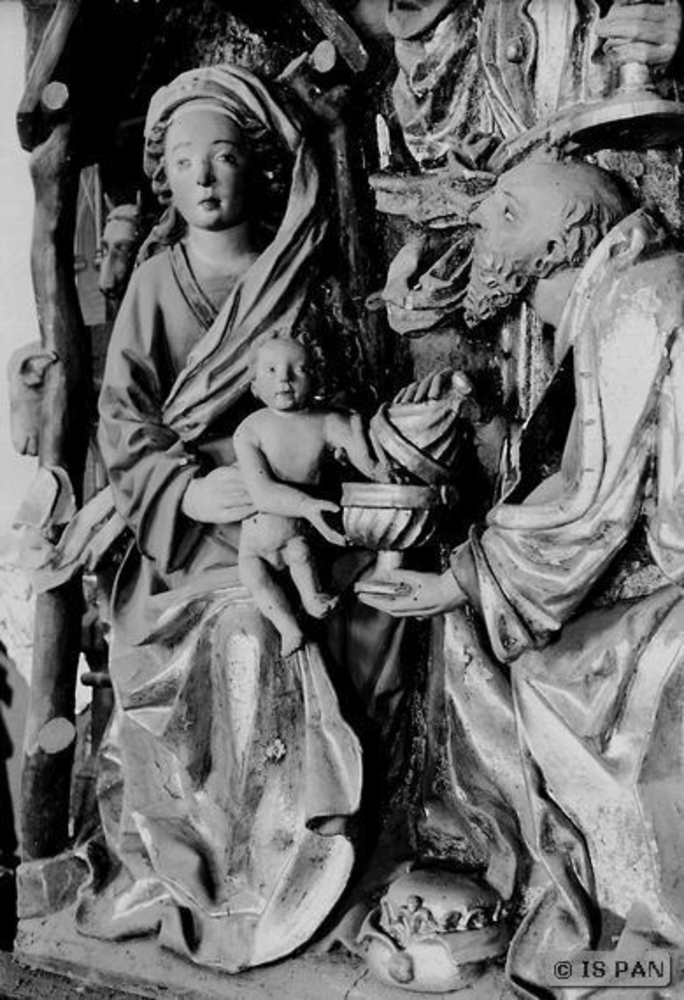 Groß Köllen, Kath. Kirche - Relief der Anbetung der Könige: Fragment