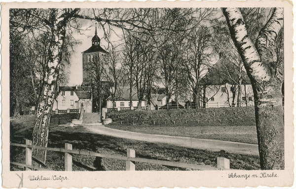 Wehlau, Kirche und Turnhalle an der Schanze