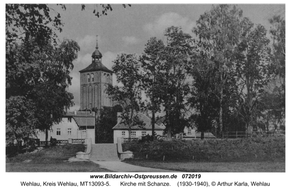 Wehlau, Kirche mit Schanze