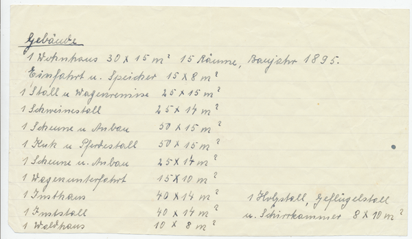 Stegmannsdorf (Chwalęcin), Grundstück Grunwald Gebäudeauflistung