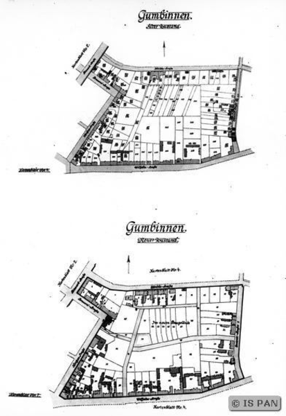 Gumbinnen, Stadt, Zwei Stadtpläne: "Alter" und "neuer" Zustand