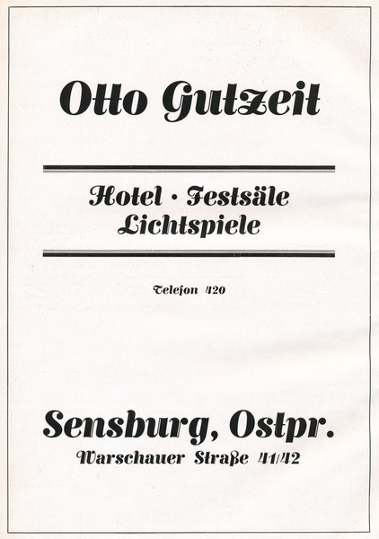 Sensburg, Hotel Otto Gutzeit