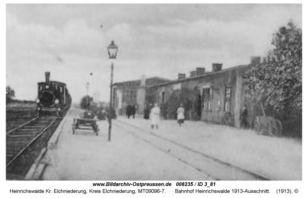 Heinrichswalde, Bahnhof Heinrichswalde 1913-Ausschnitt