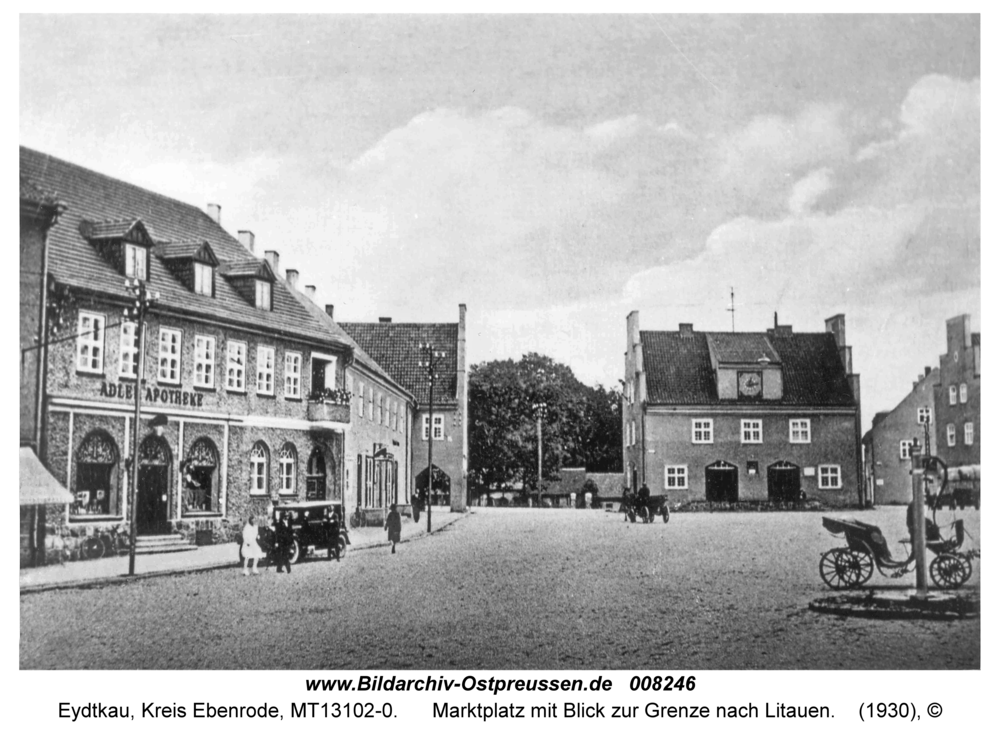 Eydtkau, Marktplatz mit Blick zur Grenze nach Litauen