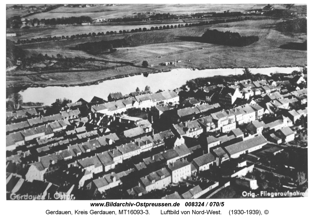 Gerdauen, Luftbild von Nord-West