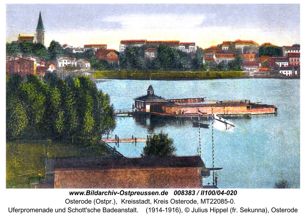 Osterode, Uferpromenade und Schott'sche Badeanstalt