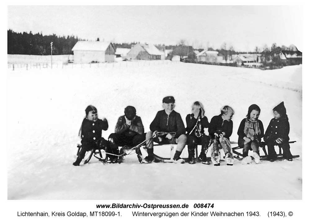 Lichtenhain (fr. Groß Wiersbianken), Wintervergnügen der Kinder Weihnachen 1943