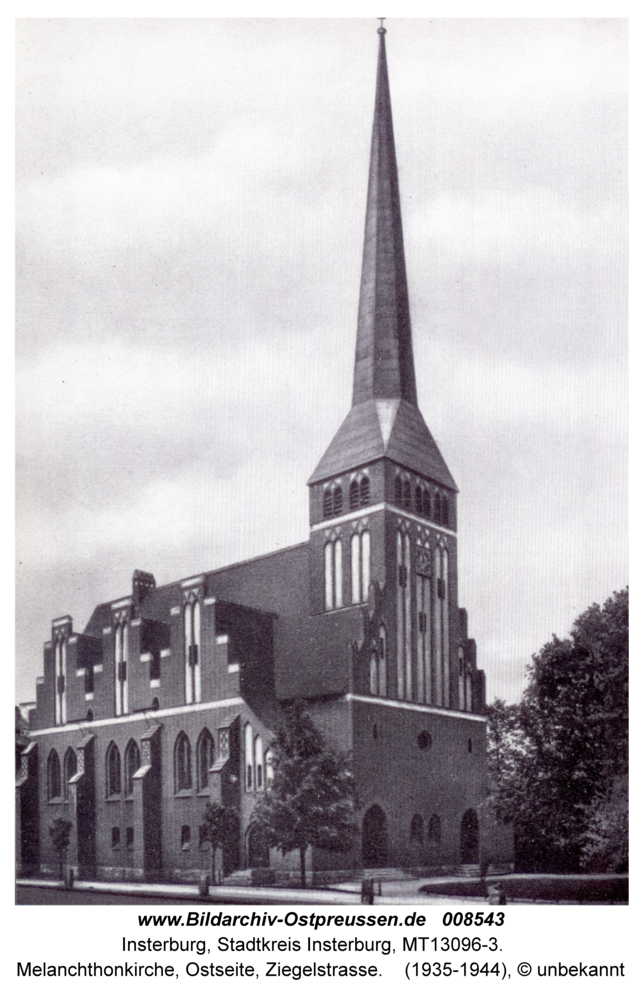 Insterburg, Melanchthonkirche, Ostseite, Ziegelstraße