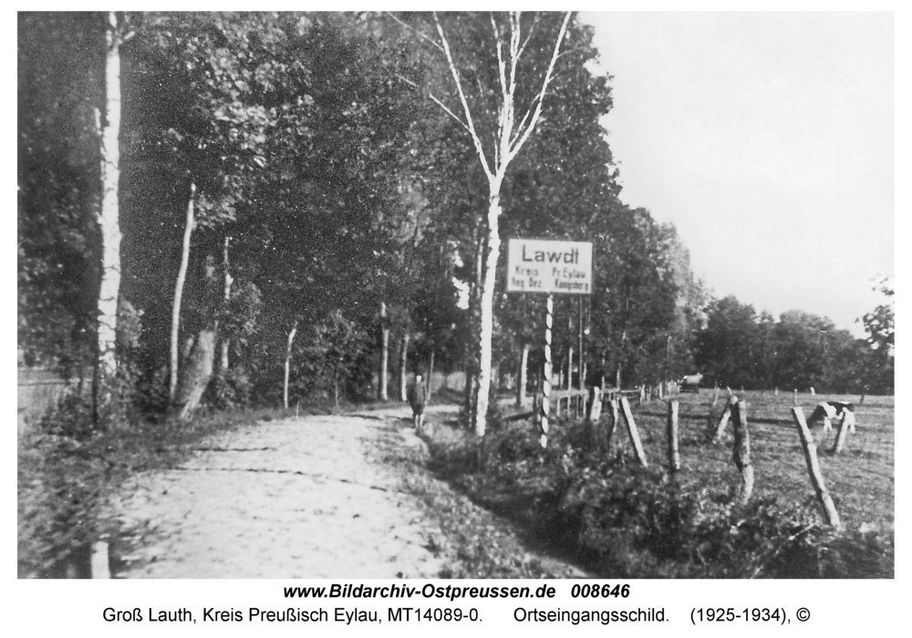 Groß Lauth, Ortseingangsschild