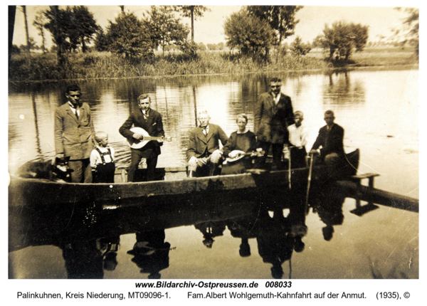 Palinkuhnen,  Fam.Albert Wohlgemuth-Kahnfahrt auf der Anmut