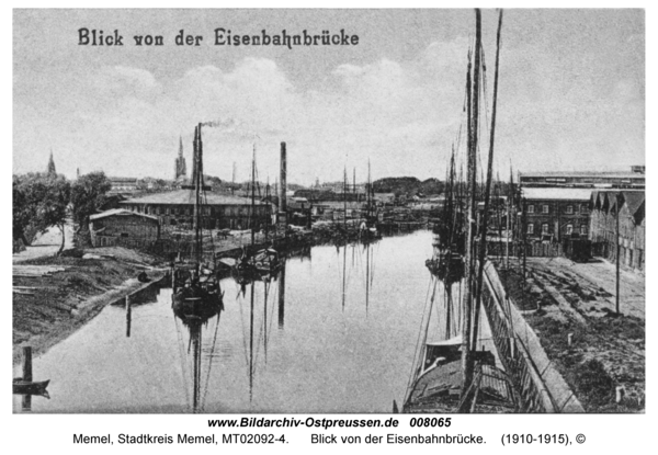 Memel, Blick von der Eisenbahnbrücke