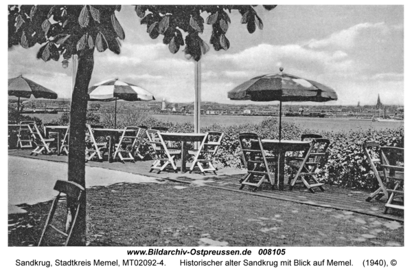 Sandkrug Stadtkr. Memel, Historischer alter Sandkrug mit Blick auf Memel