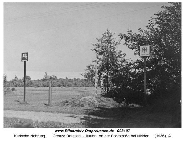 Kurische Nehrung, Grenze Deutschl.-Litauen, An der Poststraße bei Nidden