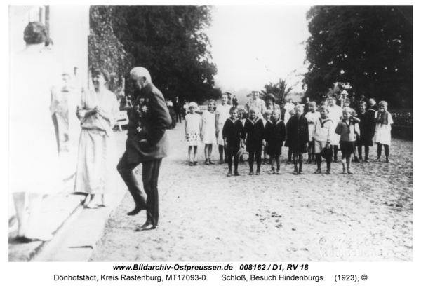 Dönhofstädt, Schloß, Besuch Hindenburgs