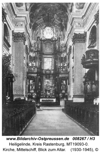 Heiligelinde, Kirche, Mittelschiff, Blick zum Altar