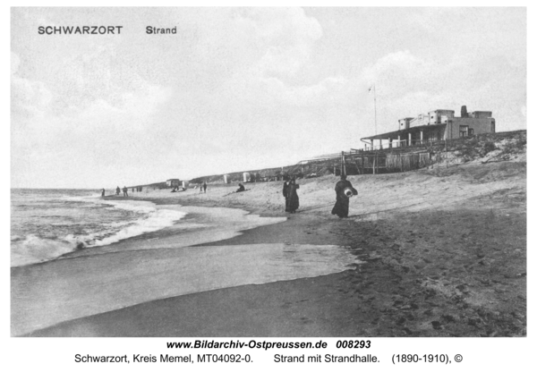 Schwarzort,  Strand mit Strandhalle