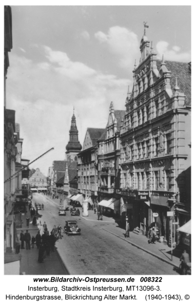 Insterburg, Hindenburgstraße, Blickrichtung Alter Markt