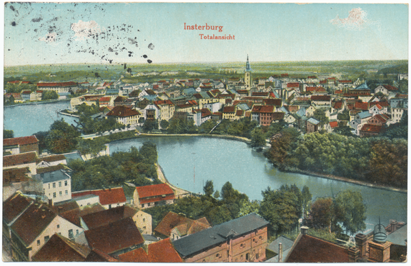 Insterburg, Innenstadt, Luftbild, Blickrichtung West nach Ost