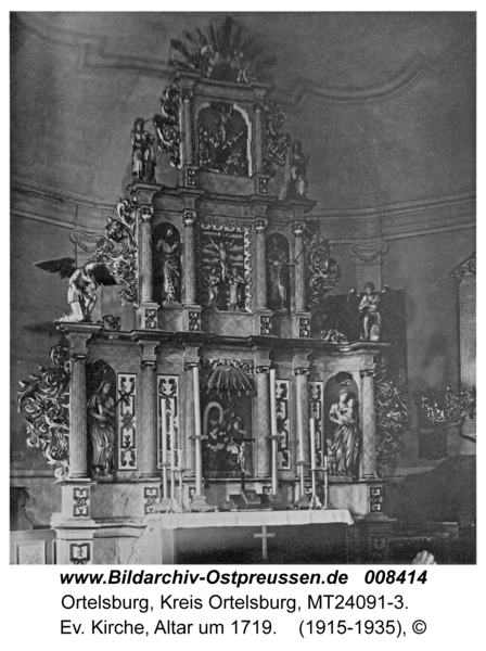 Ortelsburg, Ev. Kirche, Altar um 1719