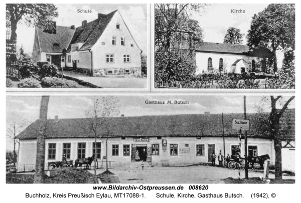 Buchholz, Schule, Kirche, Gasthaus Butsch