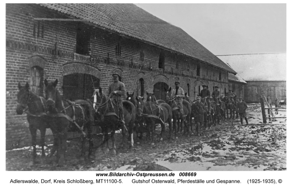 Adlerswalde, Gutshof Osterwald, Pferdeställe und Gespanne