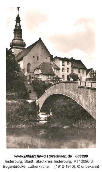 Insterburg, Bogenbrücke, Lutherkirche