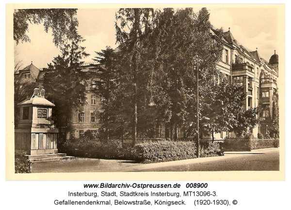 Insterburg, Gefallenendenkmal, Belowstraße, Königseck