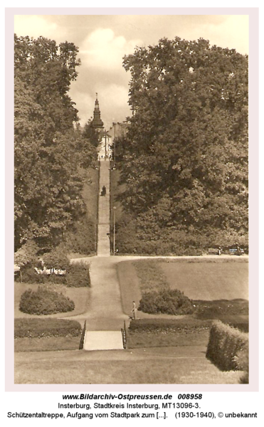 Insterburg, Schützentaltreppe, Aufgang vom Stadtpark zum Neuen Markt