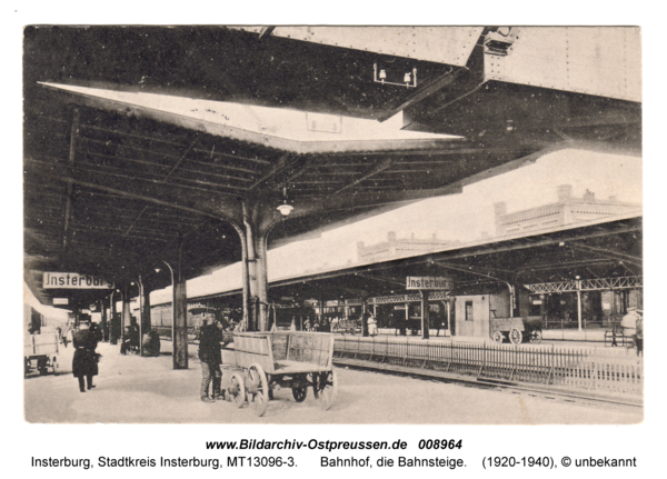 Insterburg, Bahnhof, die Bahnsteige