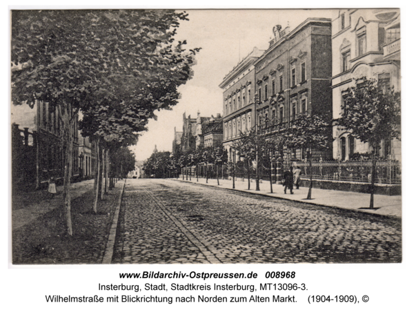 Insterburg, Wilhelmstraße mit Blickrichtung nach Norden zum Alten Markt