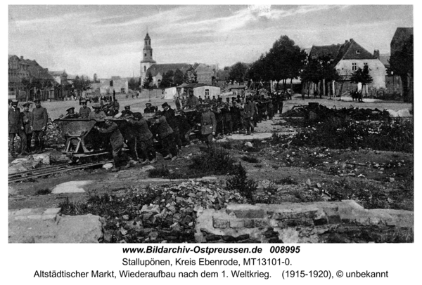 Stallupönen, Altstädtischer Markt, Wiederaufbau nach dem 1. Weltkrieg
