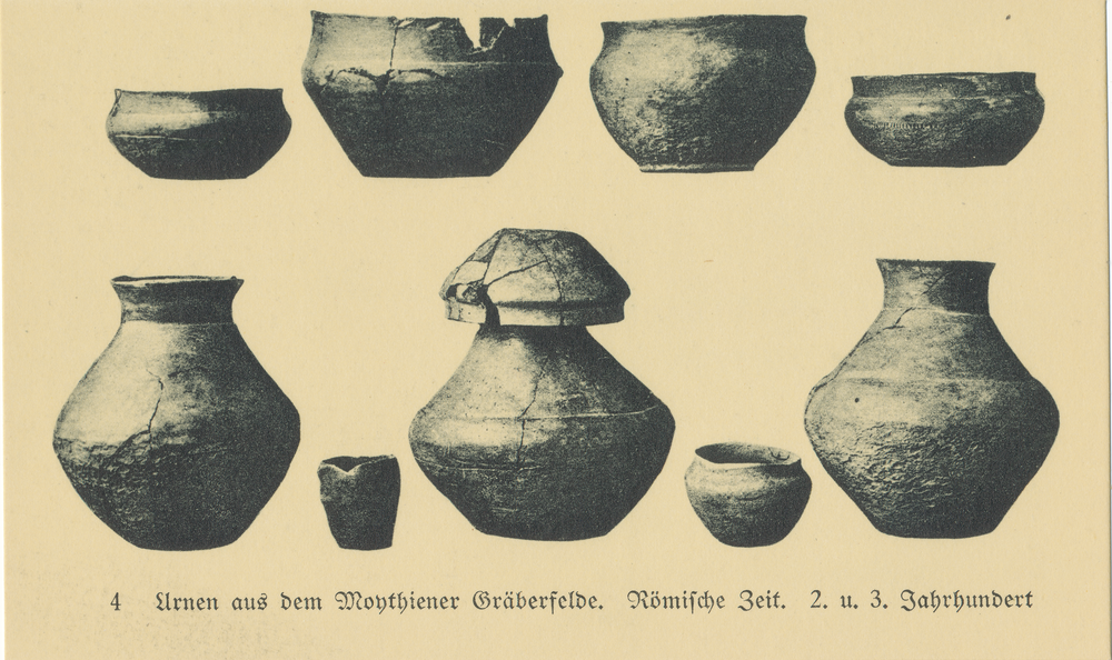 Kreis Sensburg, Prähistorische Funde, Urnen aus dem Moythiener Gräberfeld, Rönische Zeit, 2. u. 3. Jahrhundert