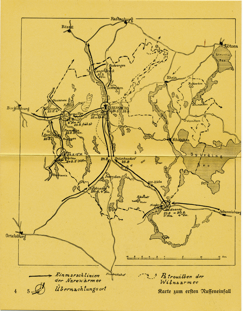 Kreis Sensburg, Karte zum ersten Russeneinfall