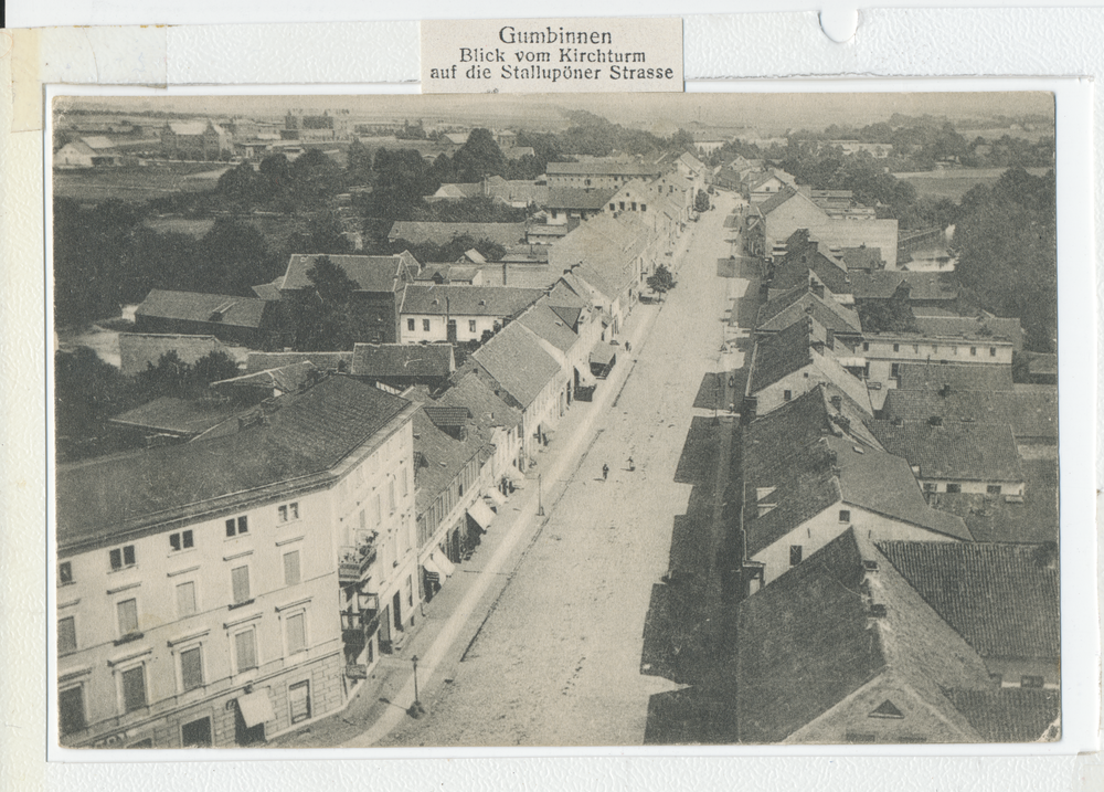 Gumbinnen, Blick vom Kirchturm der Altstädtischen Kirche auf die Stallupöner Straße