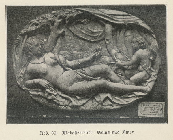 Königsberg, Schloss, Venus und Amor, Alabasterrelief