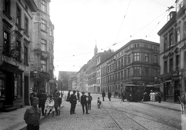 Königsberg, Blick in die Kronenstraße (spätere Vorstädtische Langgasse)