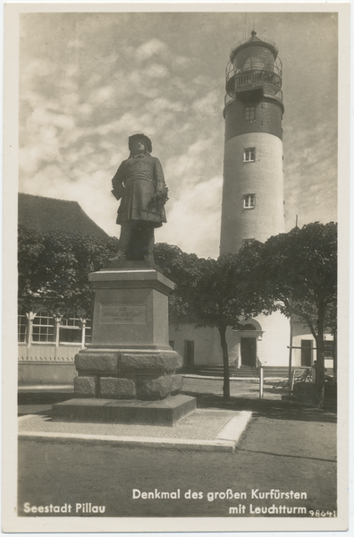 Pillau, Seestadt, Denkmal des großen Kurfürsten mit Leuchtturm