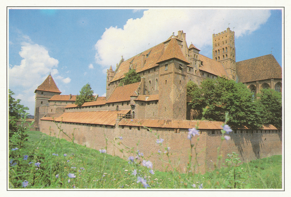 Marienburg, Westpr. (Malbork), Hochschloss und Schlosskirche von  Südosten