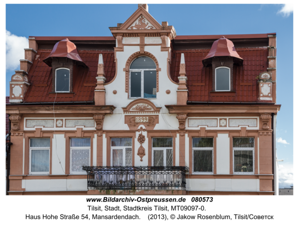 Tilsit (Советск), Haus Hohe Straße 54, Mansardendach