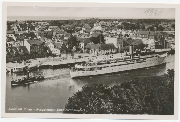 Pillau, Seestadt, Seedienst Ostpreußen, ausgehender Dampfer