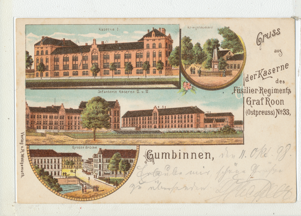 Gumbinnen, Kaserne des Füsilier-Regiments Graf Roon Nr. 33