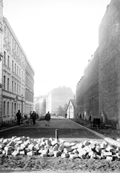 Königsberg, Straßenarbeiten in der Freystraße