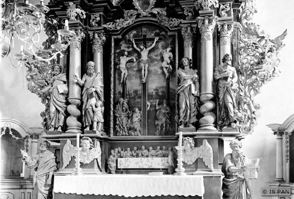 Mühlhausen Kr. Preußisch Holland, Ev. Kirche, Detail vom Altar