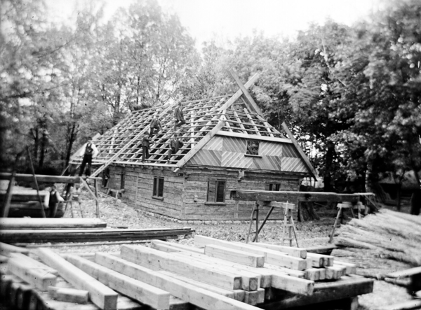 Königsberg, Freilichtmuseum der Provinz Ostpreußen - Bauernhaus aus Pempen Kr. Memel im Bau