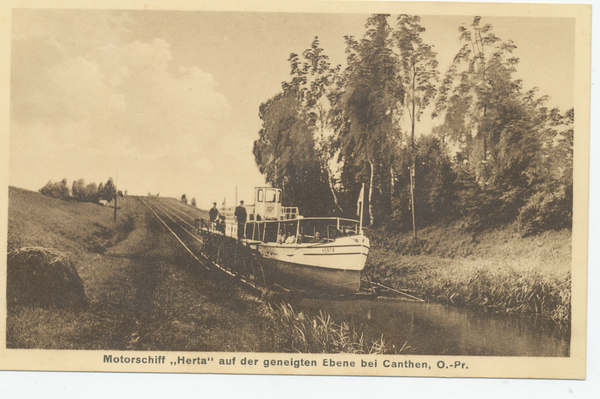 Kanthen, Motorschiff  "Herta" auf der geneigten Ebene