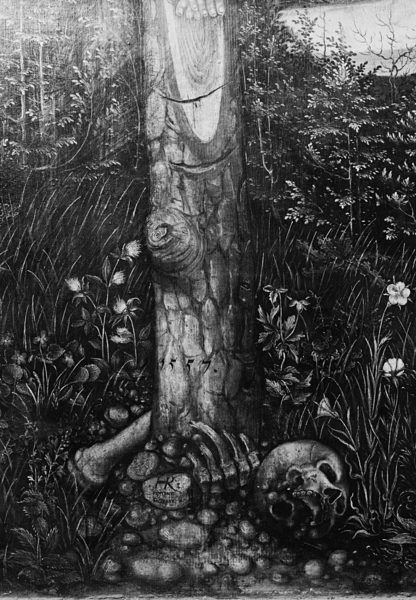 Königsberg, Dom, Epitaph des Hans Nymptsch im Chor, Ausschnitt aus dem Mittelbild der Kreuzigung